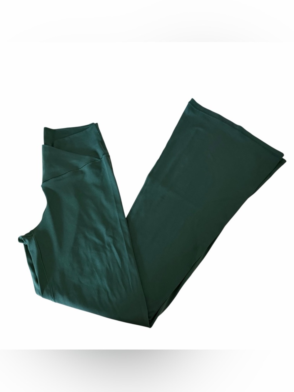 NWOT Offline by Aerie Real Me High Waisted Crossover Flare Legging Green Large - Picture 2 of 6